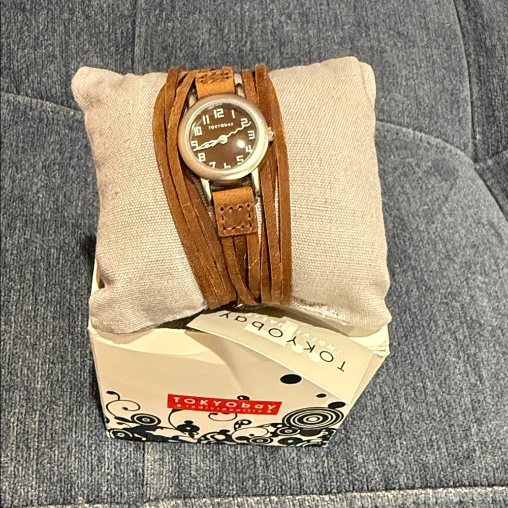 NWT Brown Leather Wrap Watch